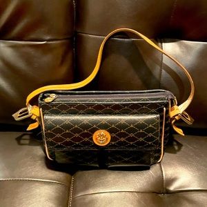 LAST CHANCE!  VINTAGE STYLE BAG MISTY LOGO DESIGN LEATHER GORGEOUS WITH POCKETS